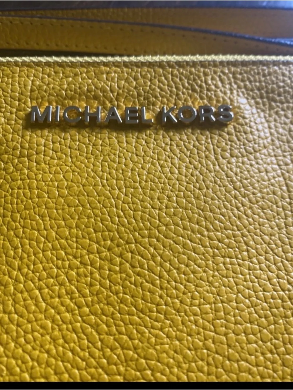 michael kors large zip clutch wristlet Nwt Jasmine Yellow 10” W By 6” L